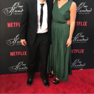 Hunter green silk dress